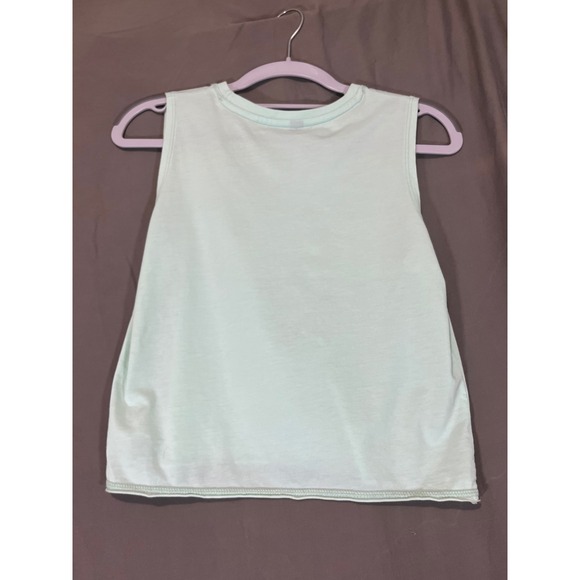 Surf Style Salty Vibes Graphic Tank Top Womens Medium Mint Green Sleeveless Tee - Picture 3 of 3